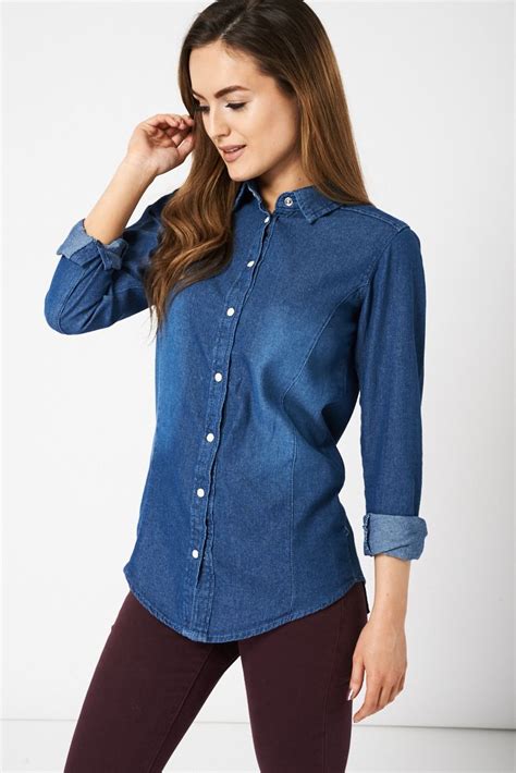 blue denim shirts for women.